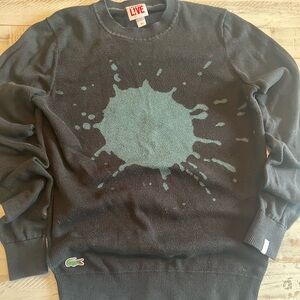Lacoste Live paint splatter sweater black/teal